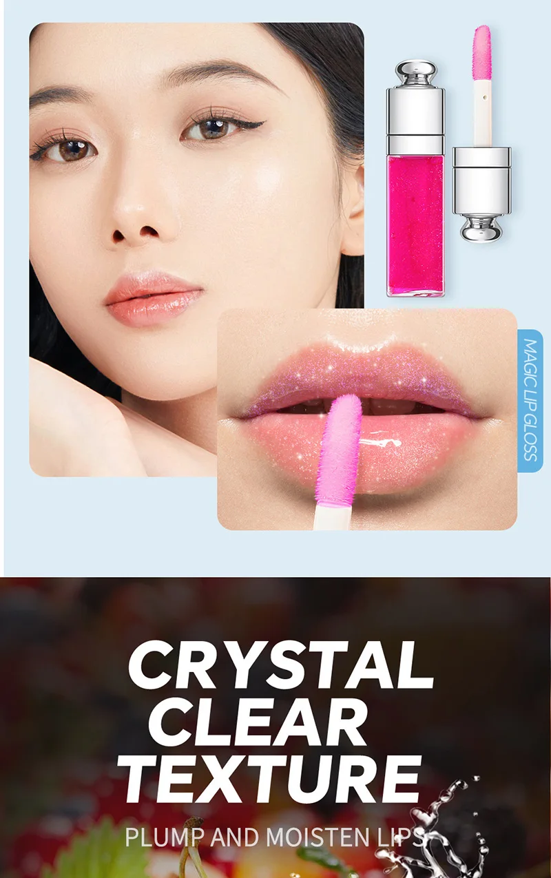 Custom Natural Watermelon Lip Oil Vendor Glossy Vegan Lip Scrub