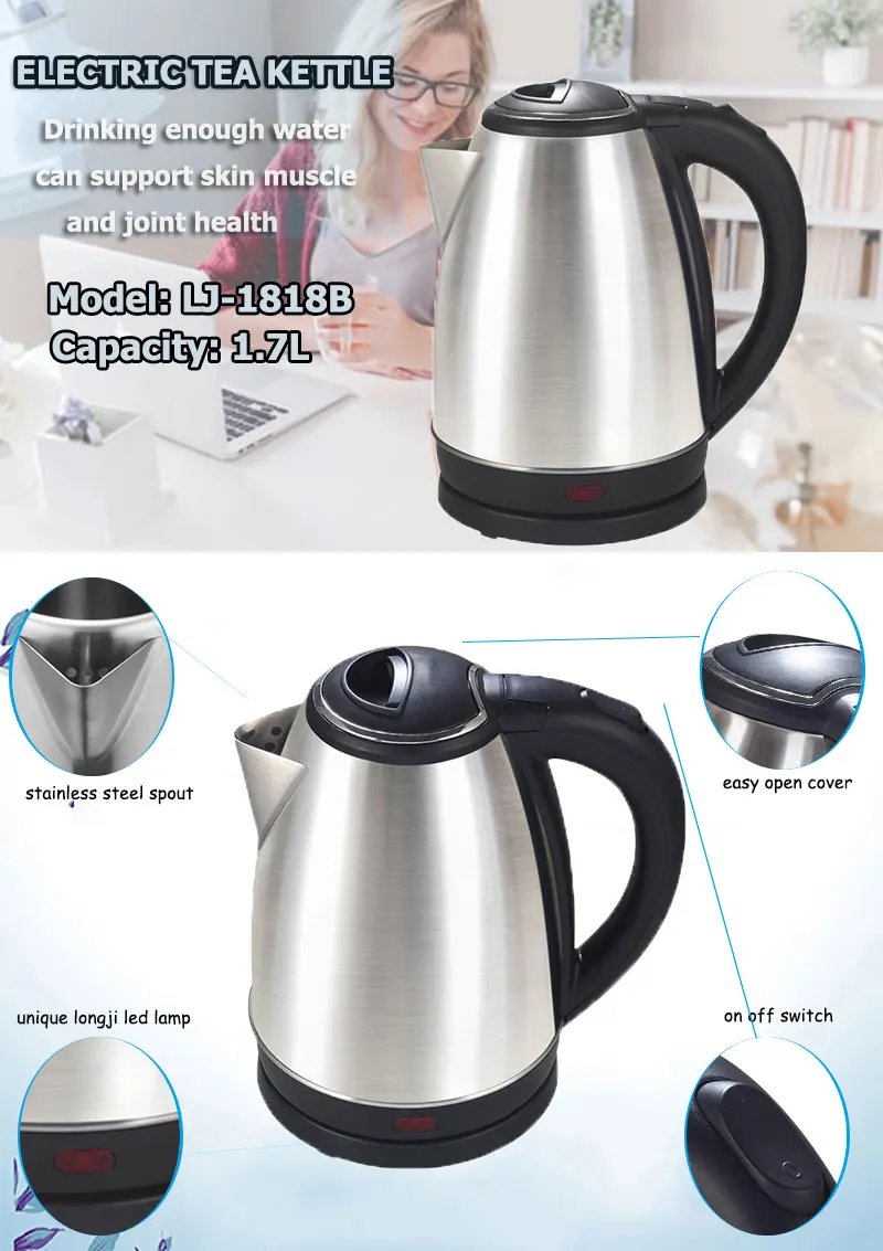 Scarlett Electric Kettle 2.0 Litre Design for Hot Water, Tea, Coffee, Milk  & etc Black