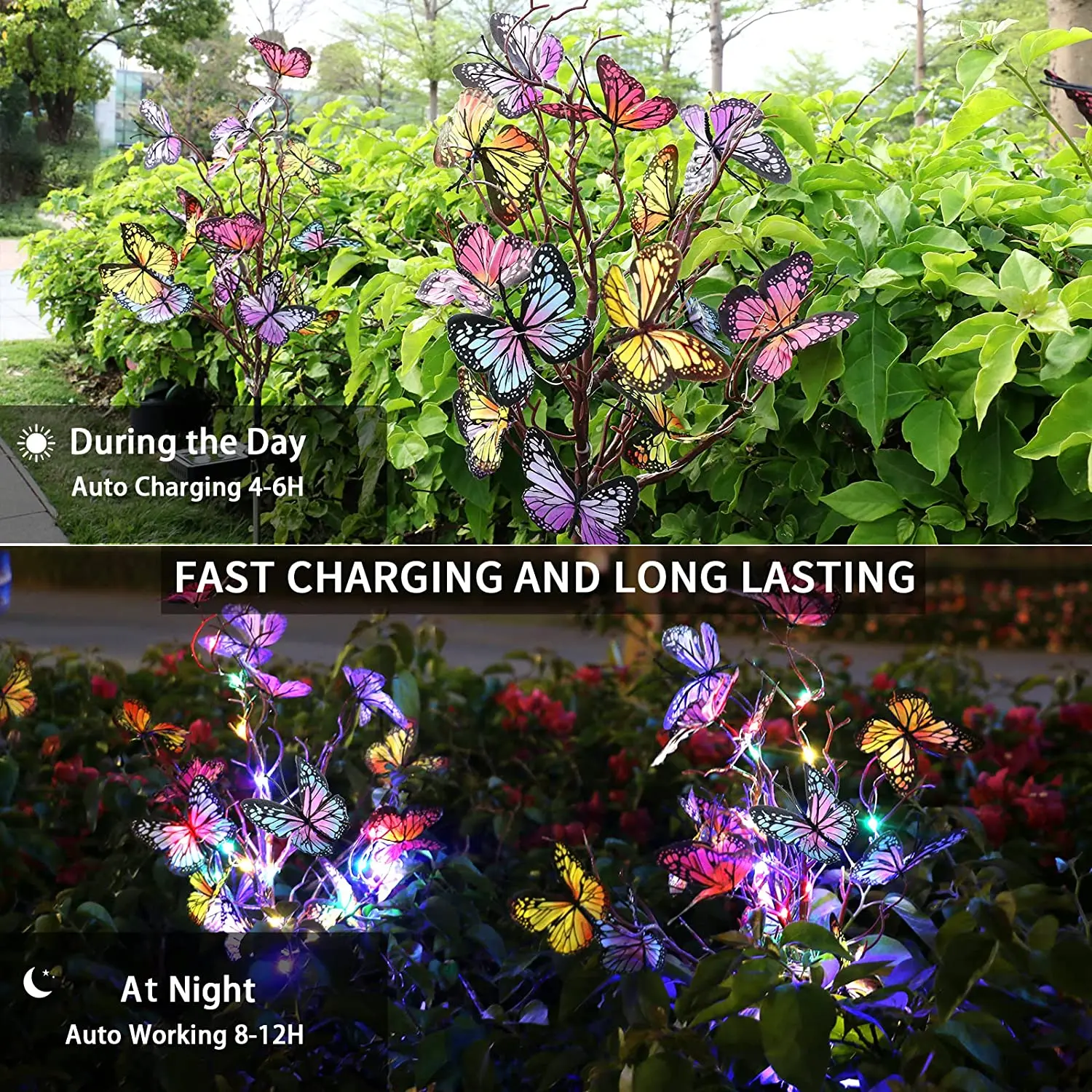 Outdoor Waterproof Decorative Solar Garden Lights Butterfly Lawn Lights Solar Flower Lights For