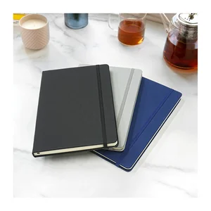Wholesale Low Price MOQ PU Leather A5 Journal Stock Hardcover Fast Shipping Custom Logo Student Line Blank Black Diary Notebook