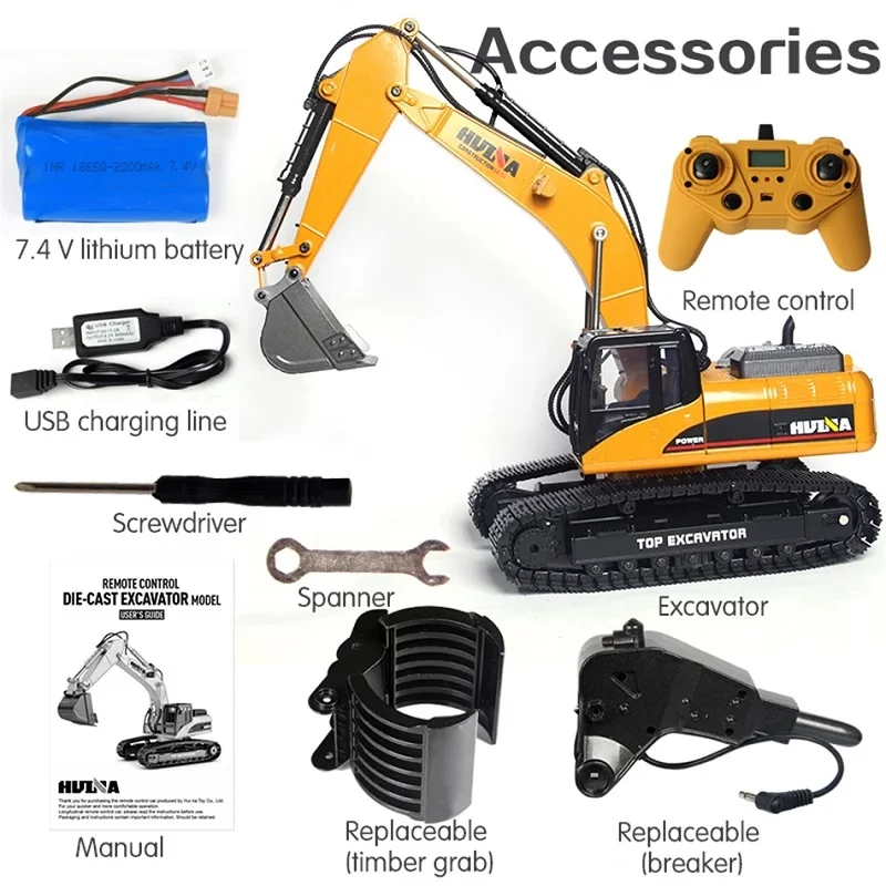 Huina 1580 580 1:14 Electric Toy Excavator With Remotes Rc Excavator Track  Vs Wltoys Xks 16800