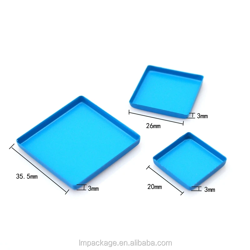 Квадратная пустая Косметика оловянные кастрюли металлические железные жестяные контейнеры для Макияжа Теней для век