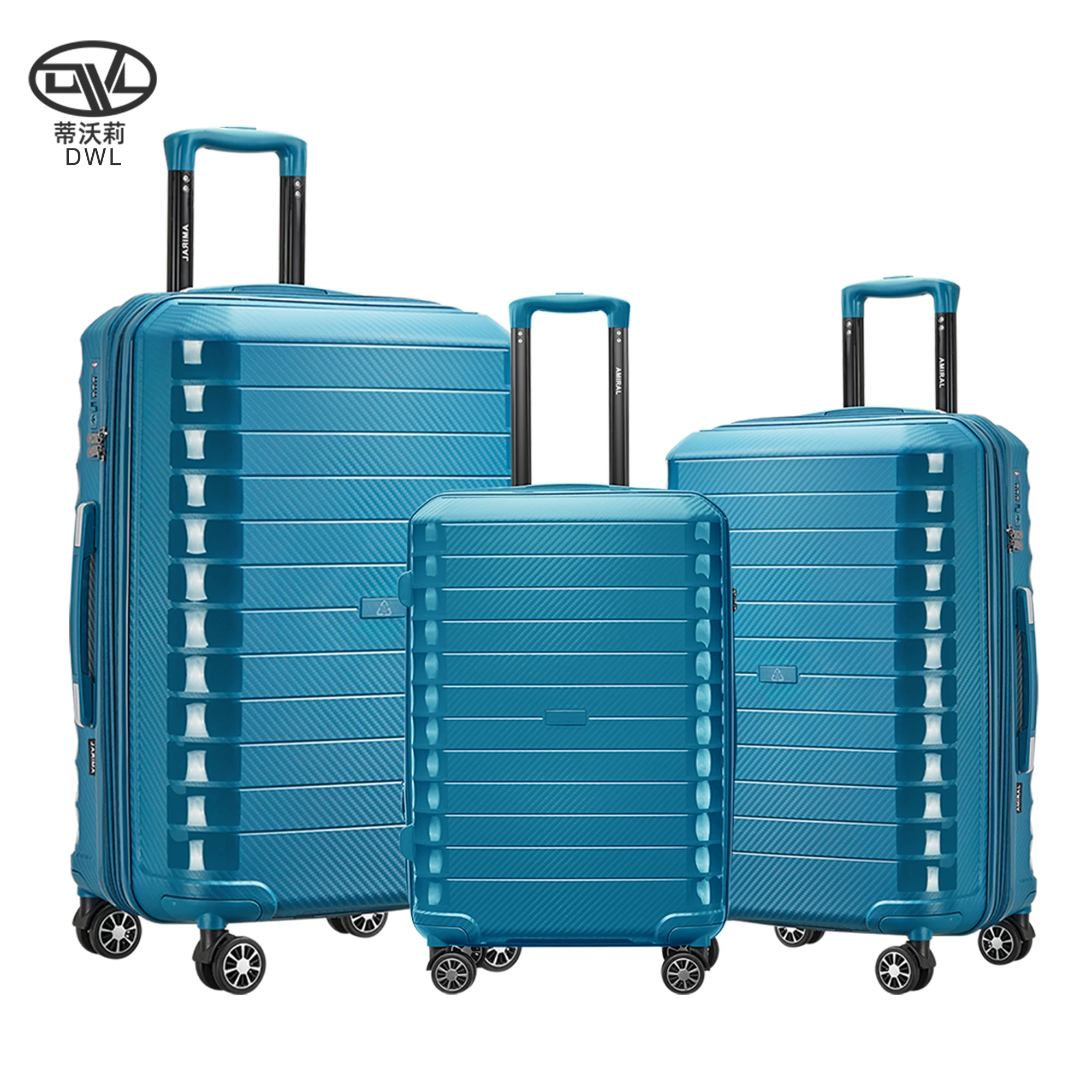 2025 New Design Lightweight Luxury Modern Simple PP Hard Shell Luggage Waterproof Polypropylene Travel Suitcase TSA Lock