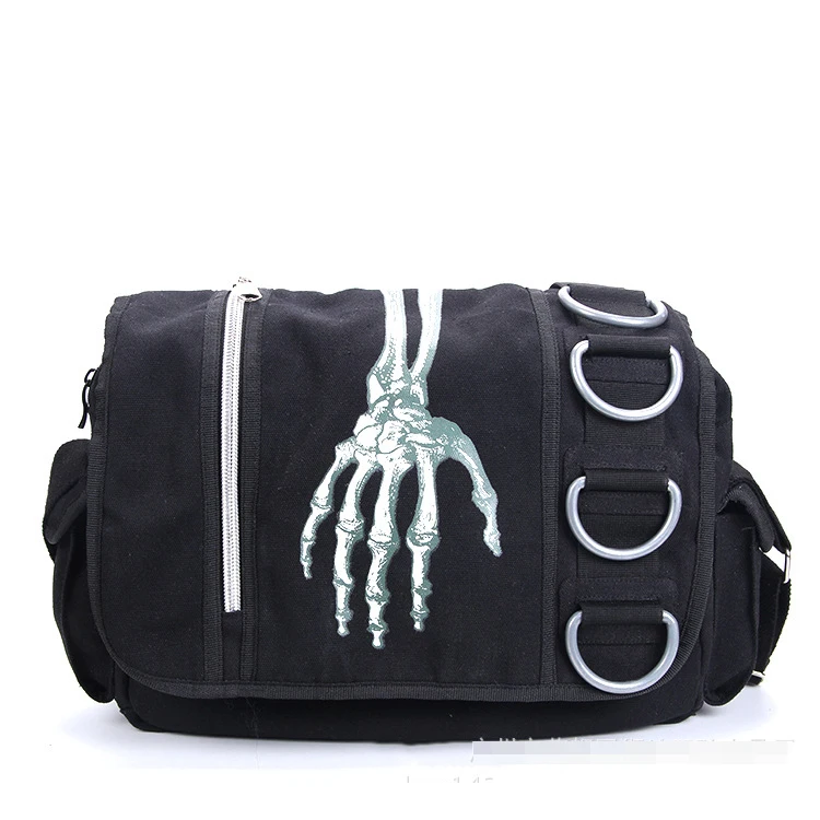 Gothic Grunge Backpack Y2k Fashion Skull Backpack Hooded