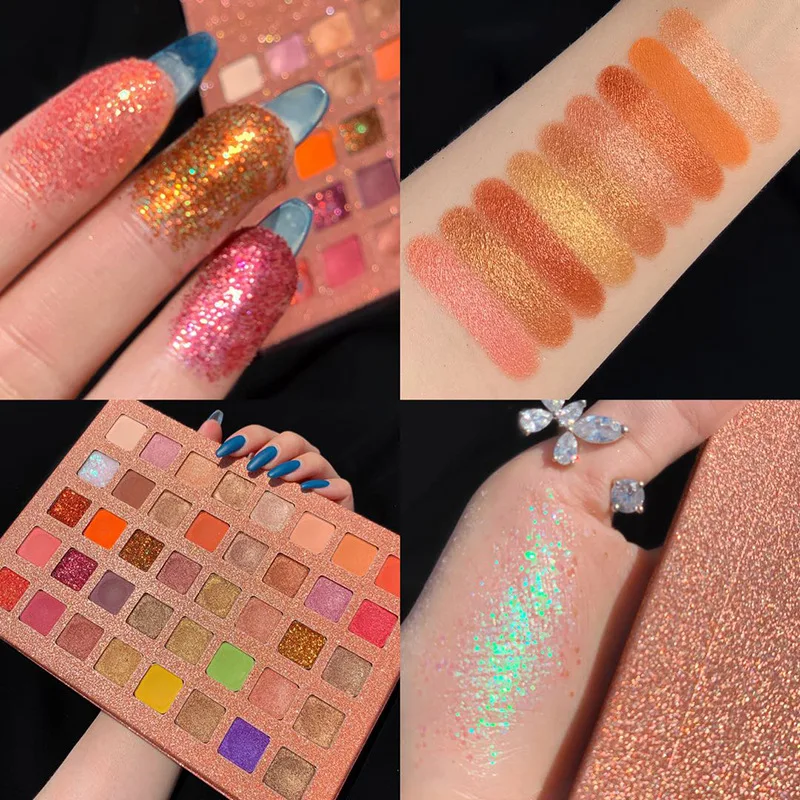 DIKALU Keyboard 40 Color Eyeshadow Palette Silky Texture Soft Eye Shadow Waterproof Matte Shimmer Glitter Eyeshadow Tray