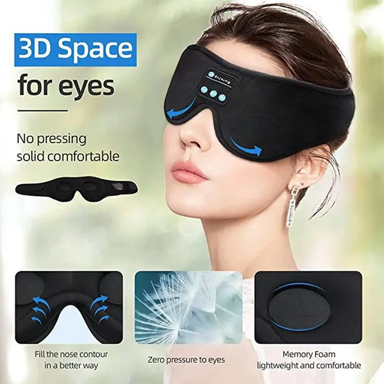 Sleep Mask Headphones Wireless Bluetooth 5.0 Eye Mask For Sleeping Side