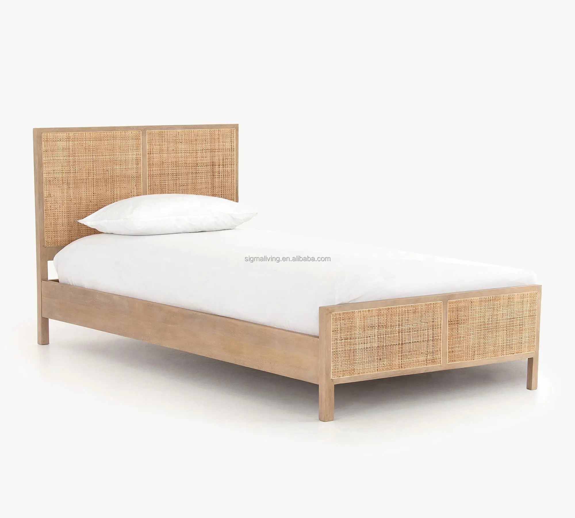 King bed smart bed indoor furniture bedroom sets cane platform bed