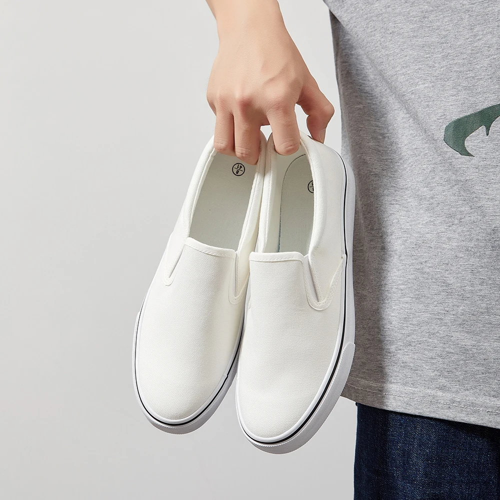 High Quality Custom Logo Canvas Shoes Classic Vulcanized Slipon Walking Canvas Trendy Casual
