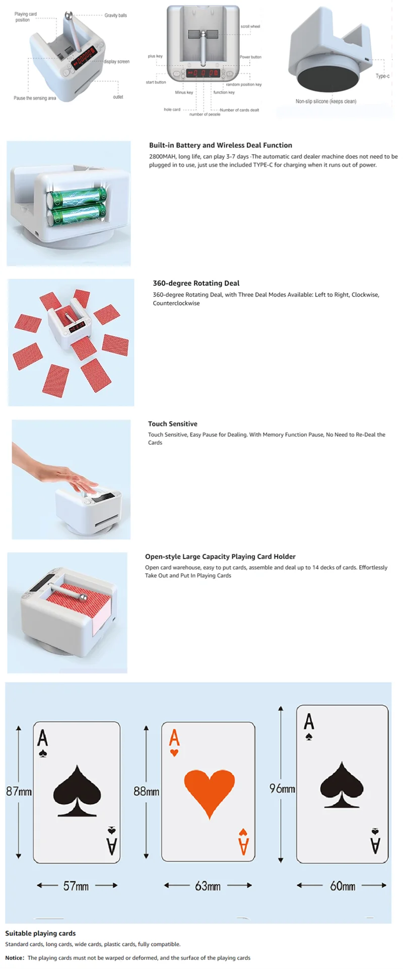 Card Dealer Machine Rotating Automatic Otomatic Poker Card Dealing