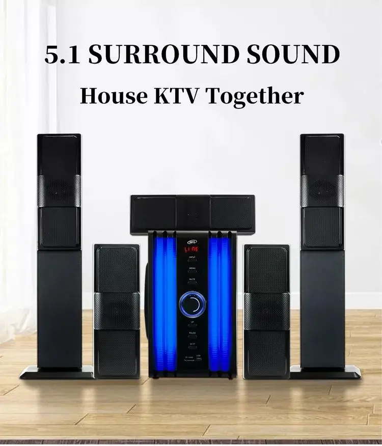 5.1 Channel Active Amplifier Bt Function Home Theater System Multimedia