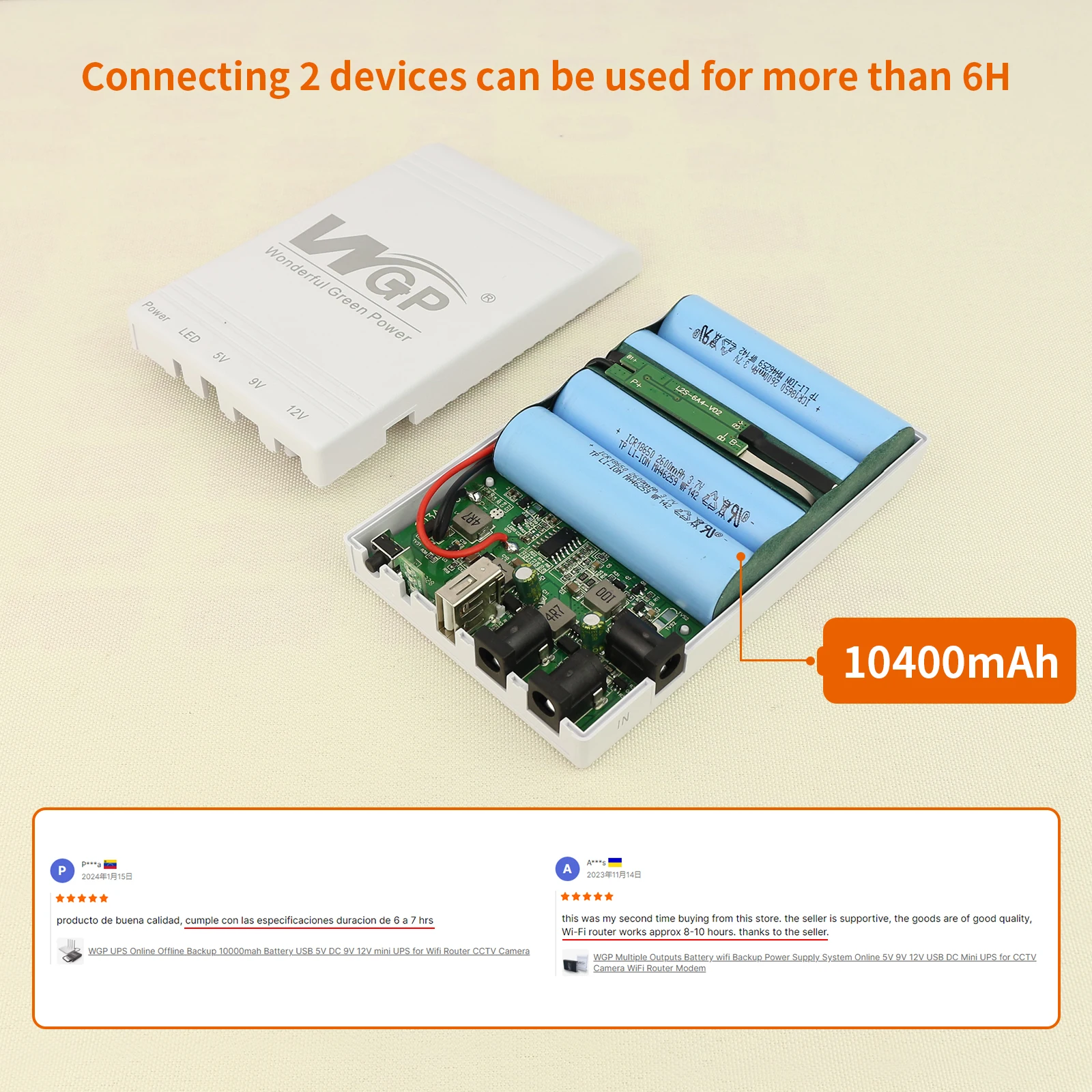 WGP MINI UPS Manufacturer Multiple Output 9v 12v USB 5V Mini Ups 10400 Mah Para Enrutador Wifi Mini Ups Wifi Router