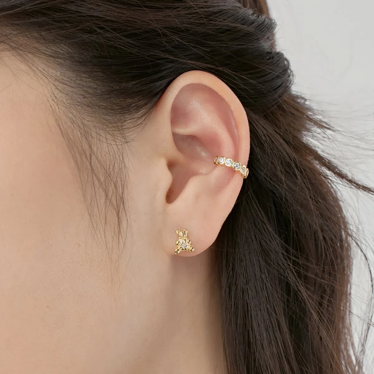 PAVOI Boucles D'oreilles à Tige En Argent Sterling Plaqué Or