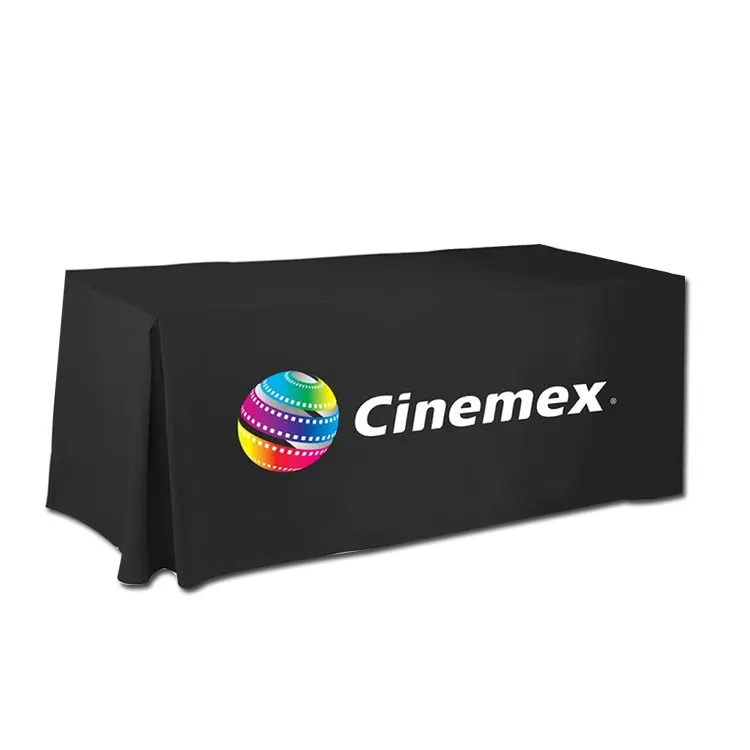 All Size Trade Show Printed logo Polyester Table Cover Table Cloths Custom Desk Covers Desk Cloth for Exhibition
