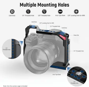 NEEWER Full Camera Cage Compatible with Sony A7R V/a7R IV/a7 IV/a7S III/a1, Aluminum Video Camera Rig with Full Access/Arca detail image