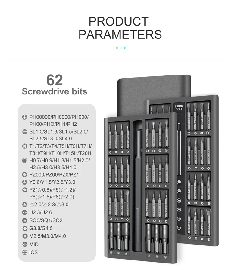 63 In 1 Screwdriver Set Precision Magnetic Screw Driver Bits Hex Bit Handle Mobile Phone Repair Screwdriver Kit Tools
