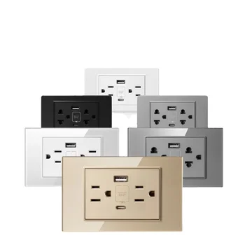 118 Series Thailand American Standard USB Wall Socket Type-c 3.1A Fast Charging AMERICAN WALL PANEL Plug Adapter