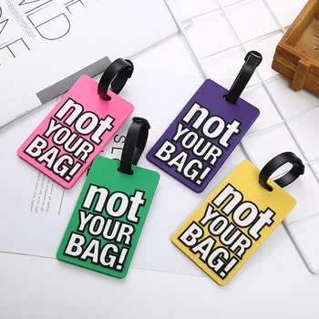 Personalized 3D Logo Silicone Letter Luggage Tag Soft PVC Rubber Cutting Processing Service Name Tag for Suitcase Identification