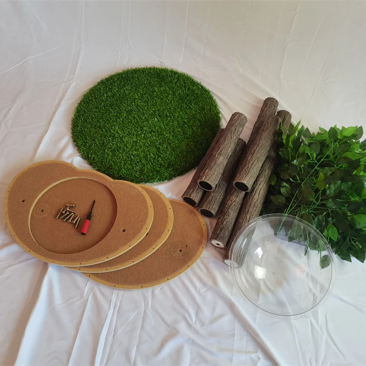 High Quality Large Cat Jumping Platform Cat Tree With Artificial Leaves Transparent Hemispheric Bowl