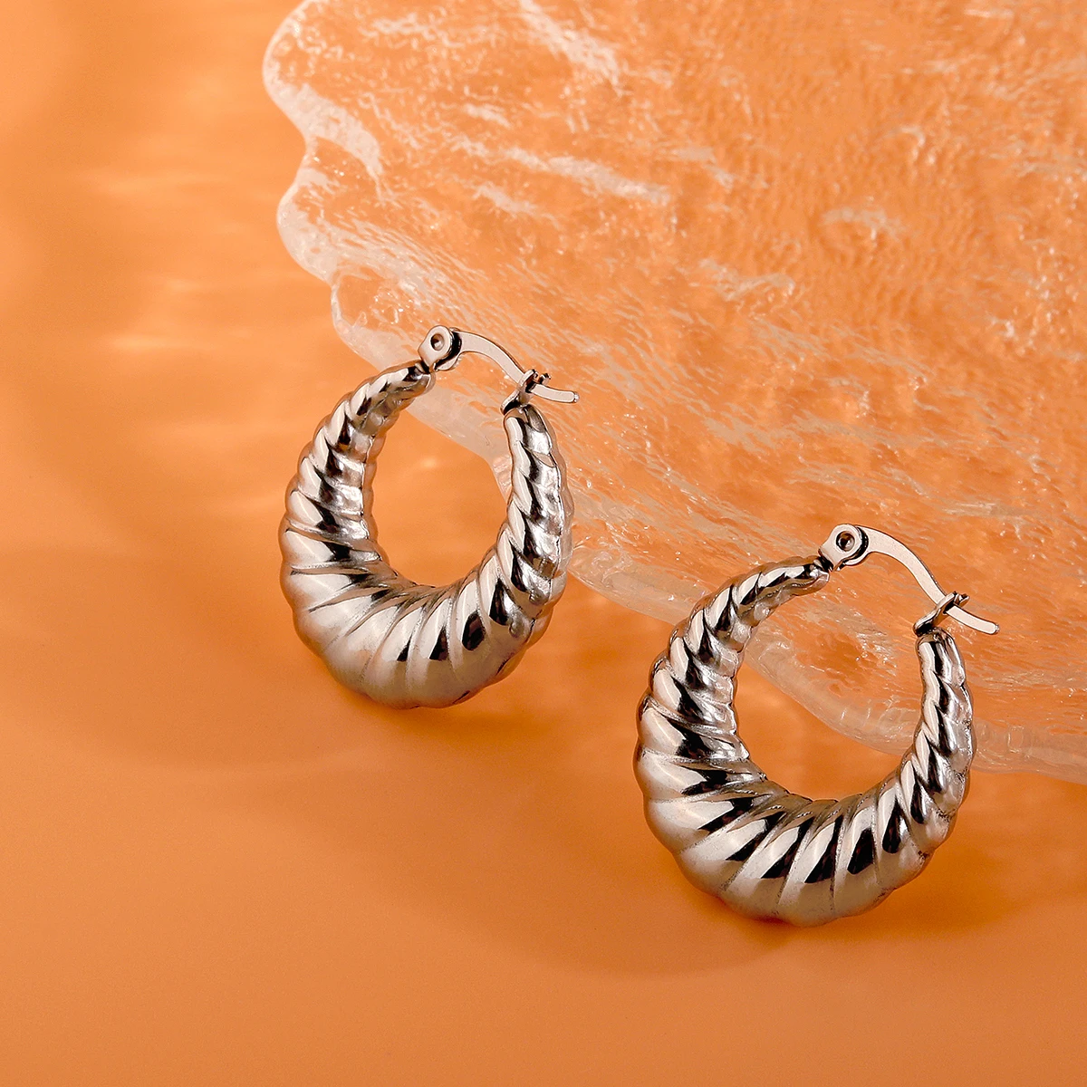 Tarnish Free Waterproof Mejuri Crossiant Earrings Jewelry 18k Gold