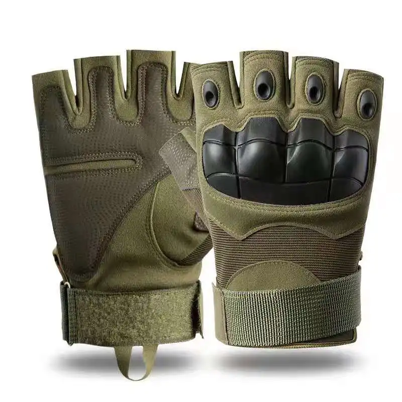 
 Factory OEM High Quality Fibre Leather Tactical Military Men Army Combat Gloves  