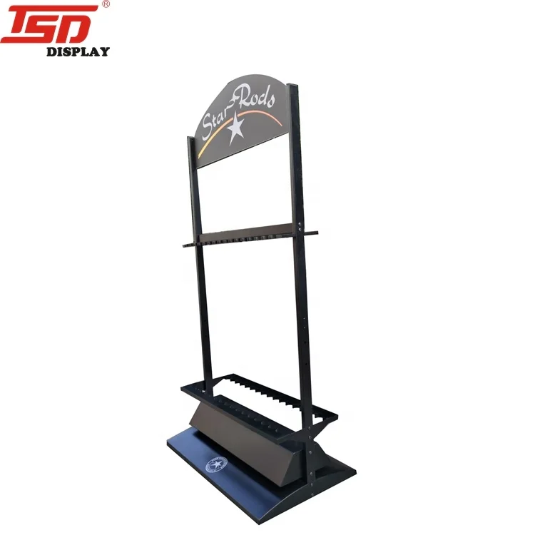 Custom Retail Store Fishing Pole Float Acrylic Fishing Float Rod Display  Rack Shelf Stand