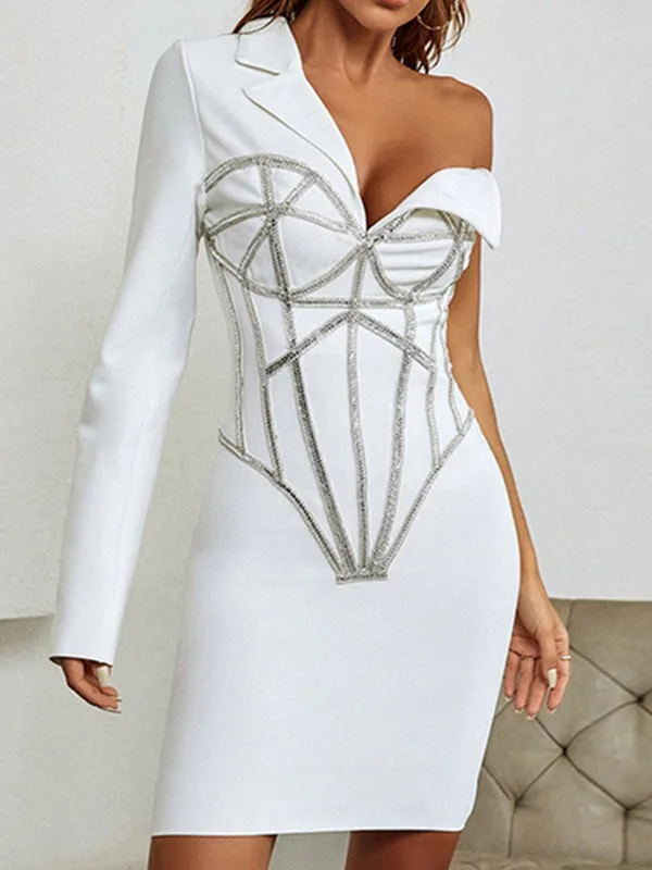 elegant white bodycon dress Ladivine 7493 Prom Dress - Emerald