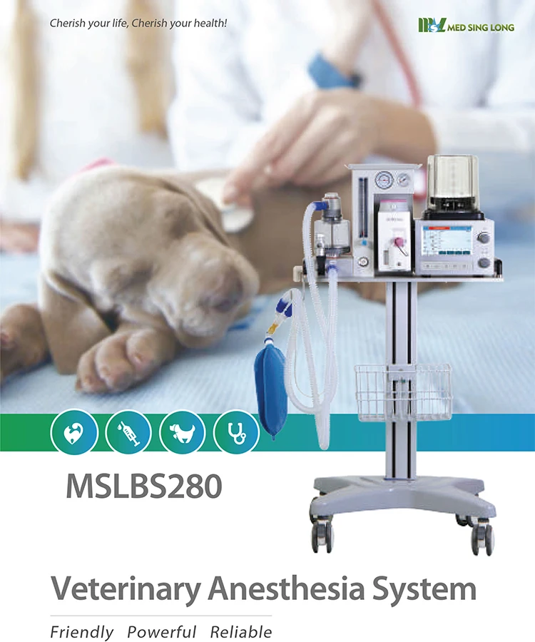 Medical veterinary gas anesthesia machine vet anesthesia equipments for pet cat dog Animal