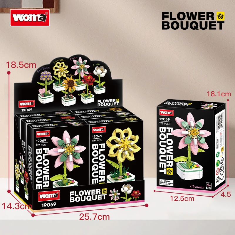 Alibaba.com: Woma Toys 19069 Flower 6 Style Building Block ABS