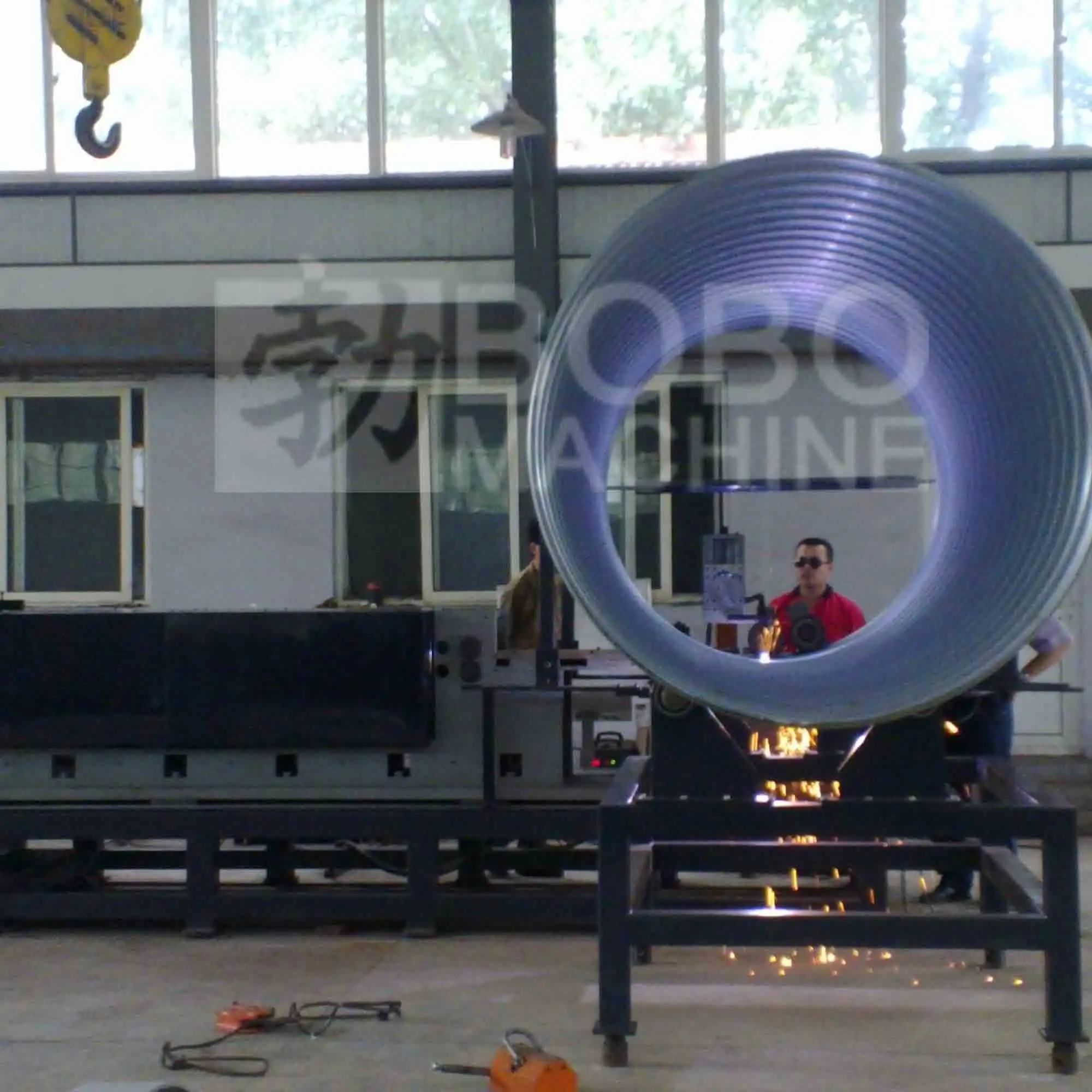 Driveway Agriculture Irrigation Helically Corrugated Culvert Large Metal Galvanized Drain Pipe Forming Machine for Storm Shelter