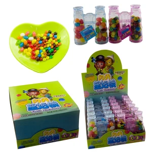 High Quality LED Flashing Telescope Bottle Toy Chocolate Bean With Jelly Beans Candy