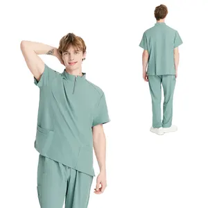 Wholesale Custom Men Medical Scrubs Set Top and Pants Hospital Nurse Uniforms Doctor Scrubs Uniform Set with Pockets