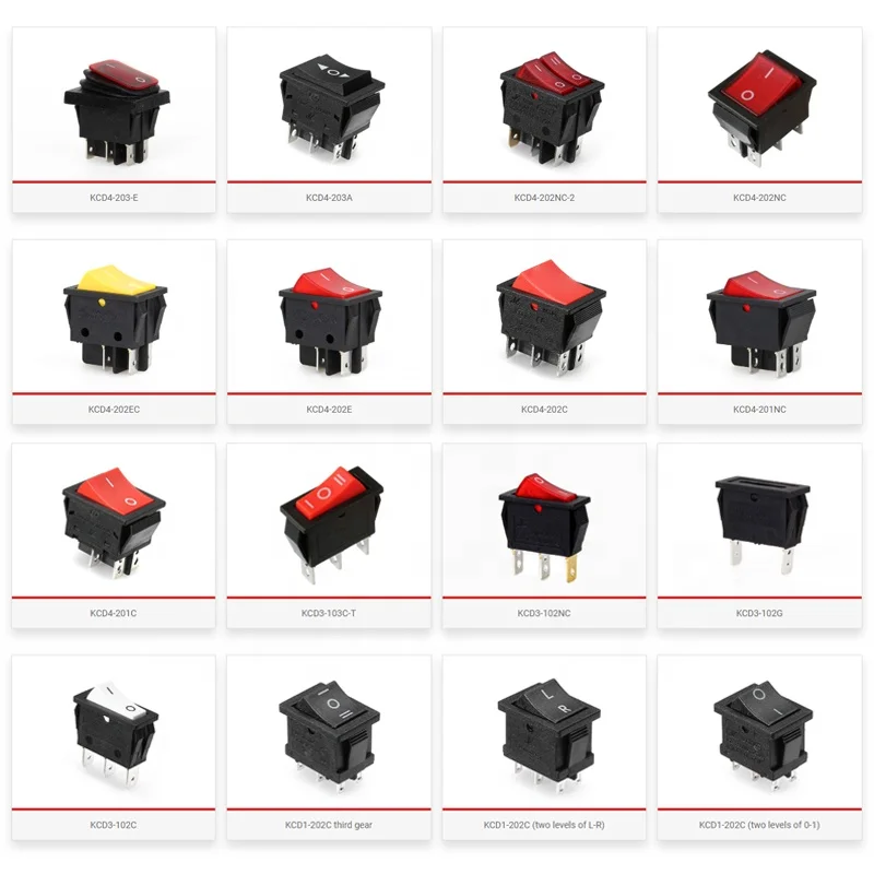 Red Indicator Light 10A125V 4PIN 2POSITION On-Off SPDT Kcd1 Oval Boat Rocker Switch with Toggle Feature