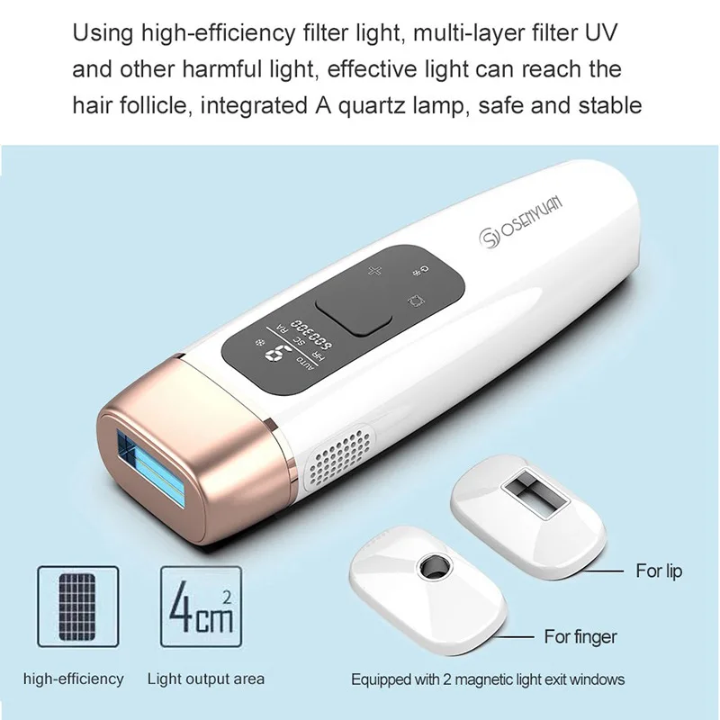 IPL-эпилятор Osenyuan 4 в 1, аппарат для удаления волос с ЖК-дисплеем, лазерный Перманентный триммер для зоны бикини, Электрический депилятор