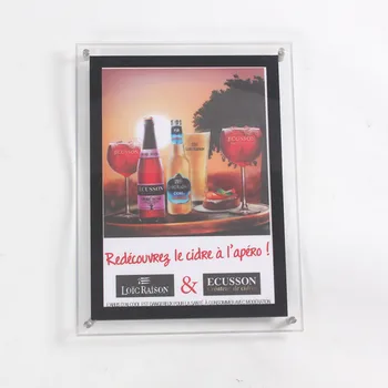 Custom Sign High Brightness Acrylic  Light Box Durable Crystal Frame Backlit Light Box For Interior Advertising Display