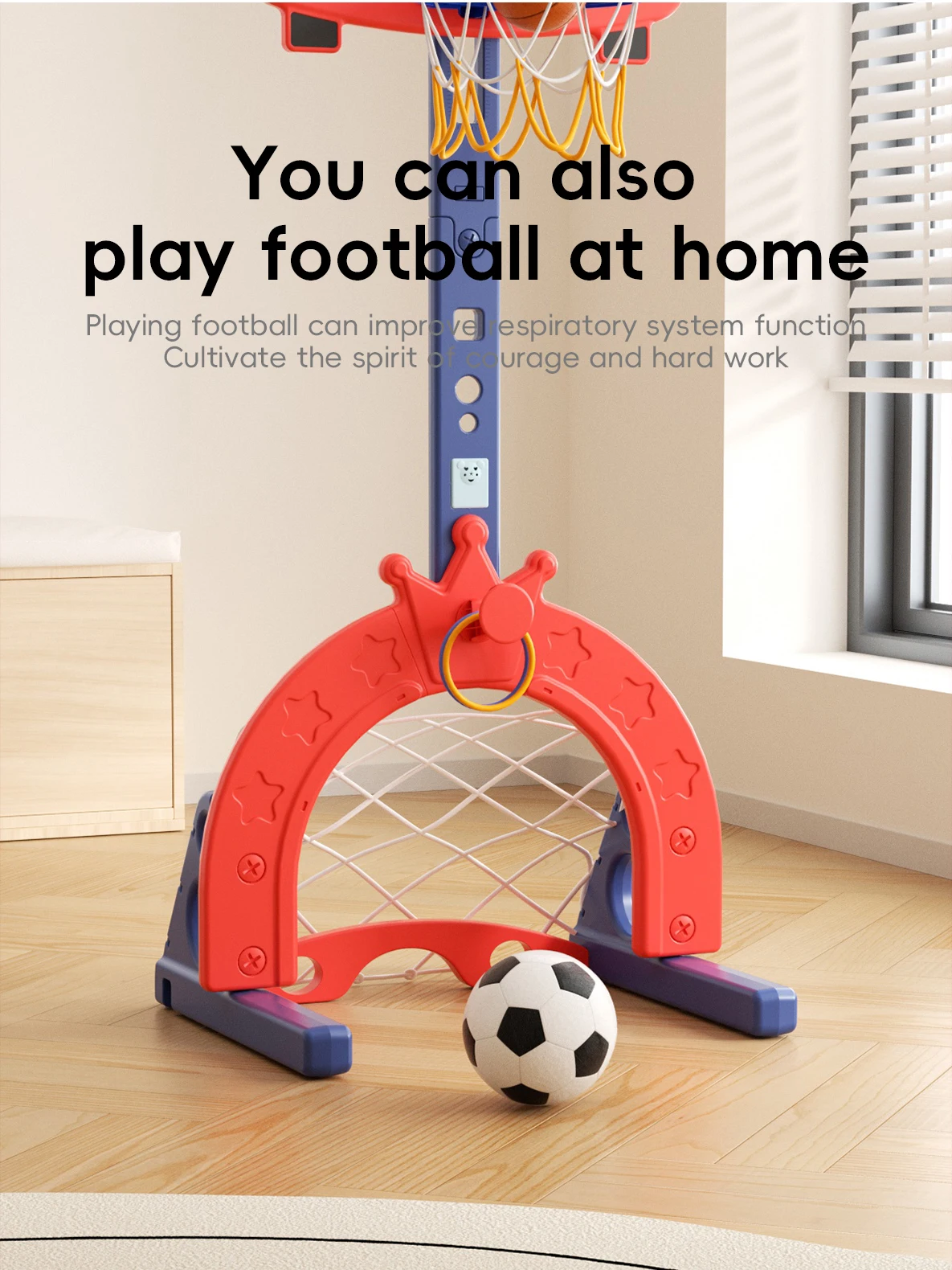 Feelkids Height Adjustable Plastic Toddler Indoor/Outdoor Basketball Hoop Portable Goal for Ages 8-13 Boys and Girls factory