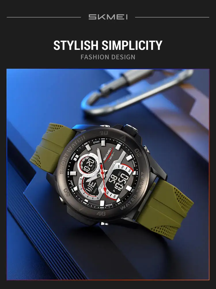 Skmei 2486 Top 10 Brands Hot Sell Man Digital Watch Stylish Silicone Band Waterproof Calender Chronograph Casual Watch Supplier
