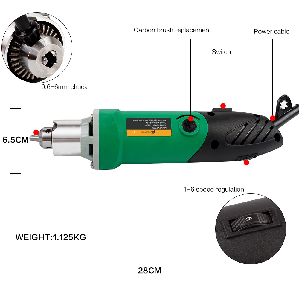 480W Power Tools Electric Grinder Drill Dremel Rotary Mini