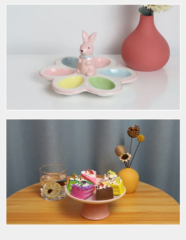 2024 Easter tableware reusable cute bunny ceramic product ceramic breakfast dinnerware rabbit decoration set christmas supplier