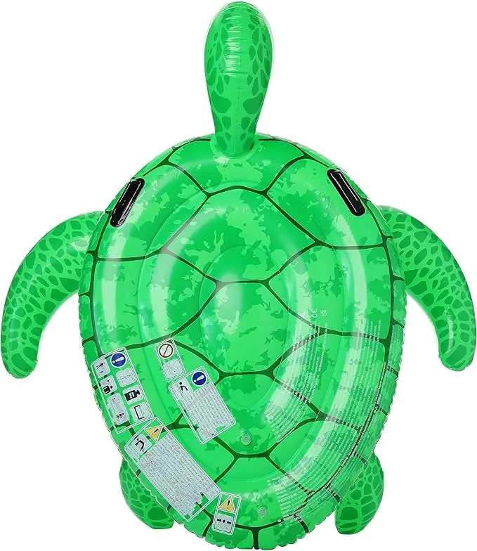 Jilong 37611 Inflatable Sea Turtle Pool Float Animal Shape Pool Rider for Kids