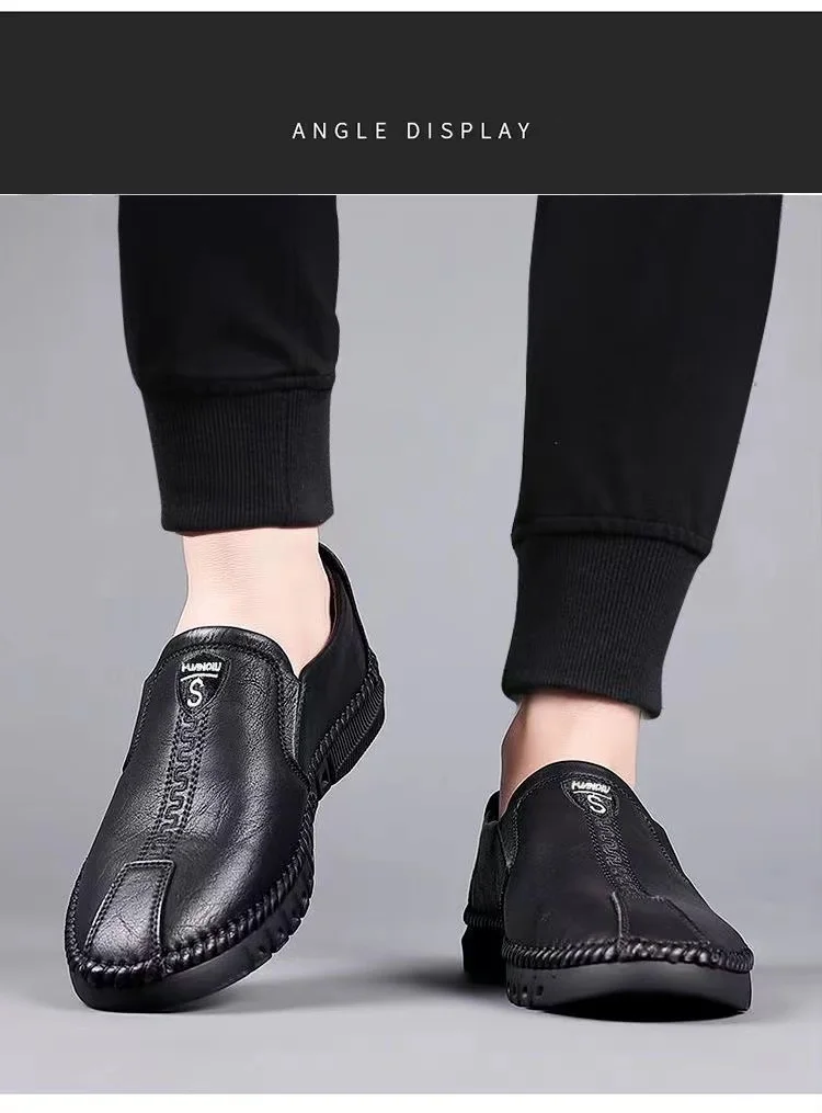 Men's leather shoes soft leather waterproof men's casual business leather shoes versatile driving men's shoes