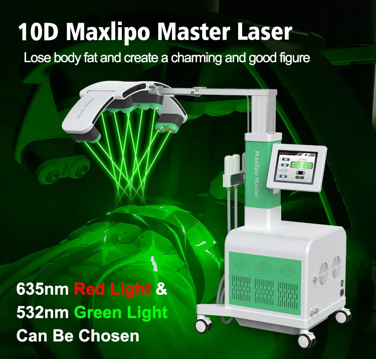 10D Diode Laser Slimming Device Stationary Red Green Light 532nm/635nm 2-in-1 Fat Dissolving Slimming Machine for Commercial Use