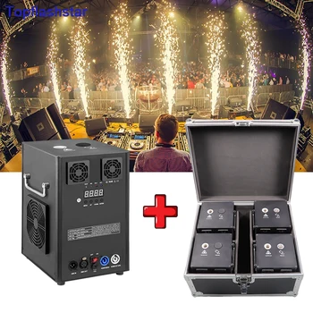 High Power Wireless Cold Spark Machine  Remote DMX 512 4PCS 700W Cold Firework Machine With Flightcase for Wedding DJ Party
