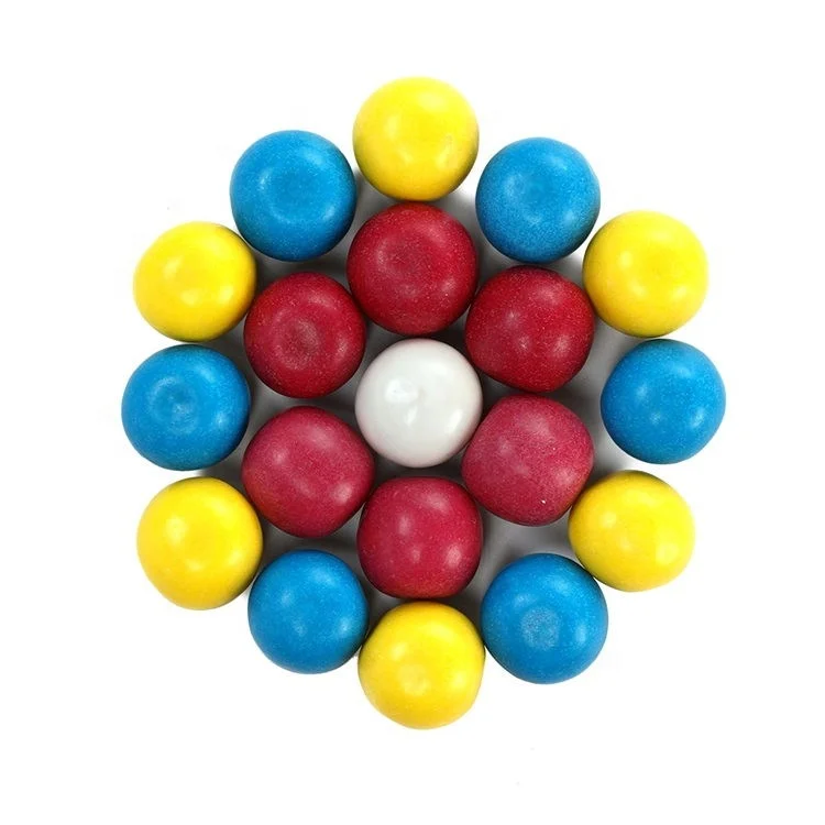 Halal Multi-color Assorted Fruit Flavor 25mm 8g Big Bubble Gum Ball in Jar