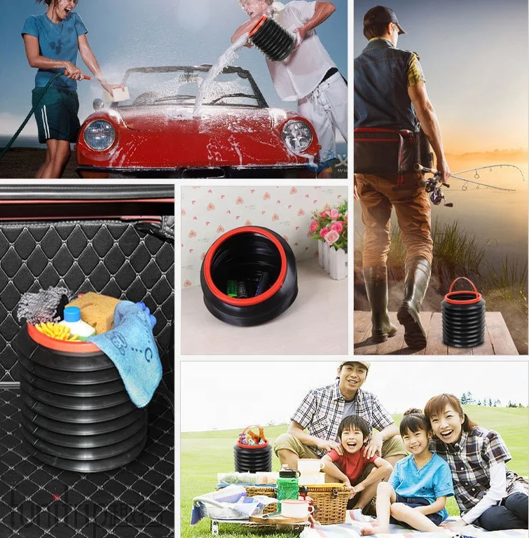 4L Magic Car Trash Bin Dustbin Garbage Can Folding Storage Wastebasket Foldable Bucket