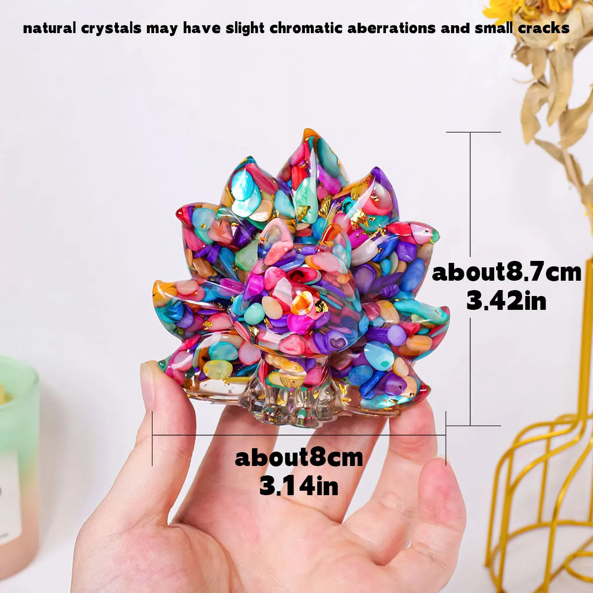 Wholesale Nine-Tailed Fox Resin Crafts with Natural Crystals