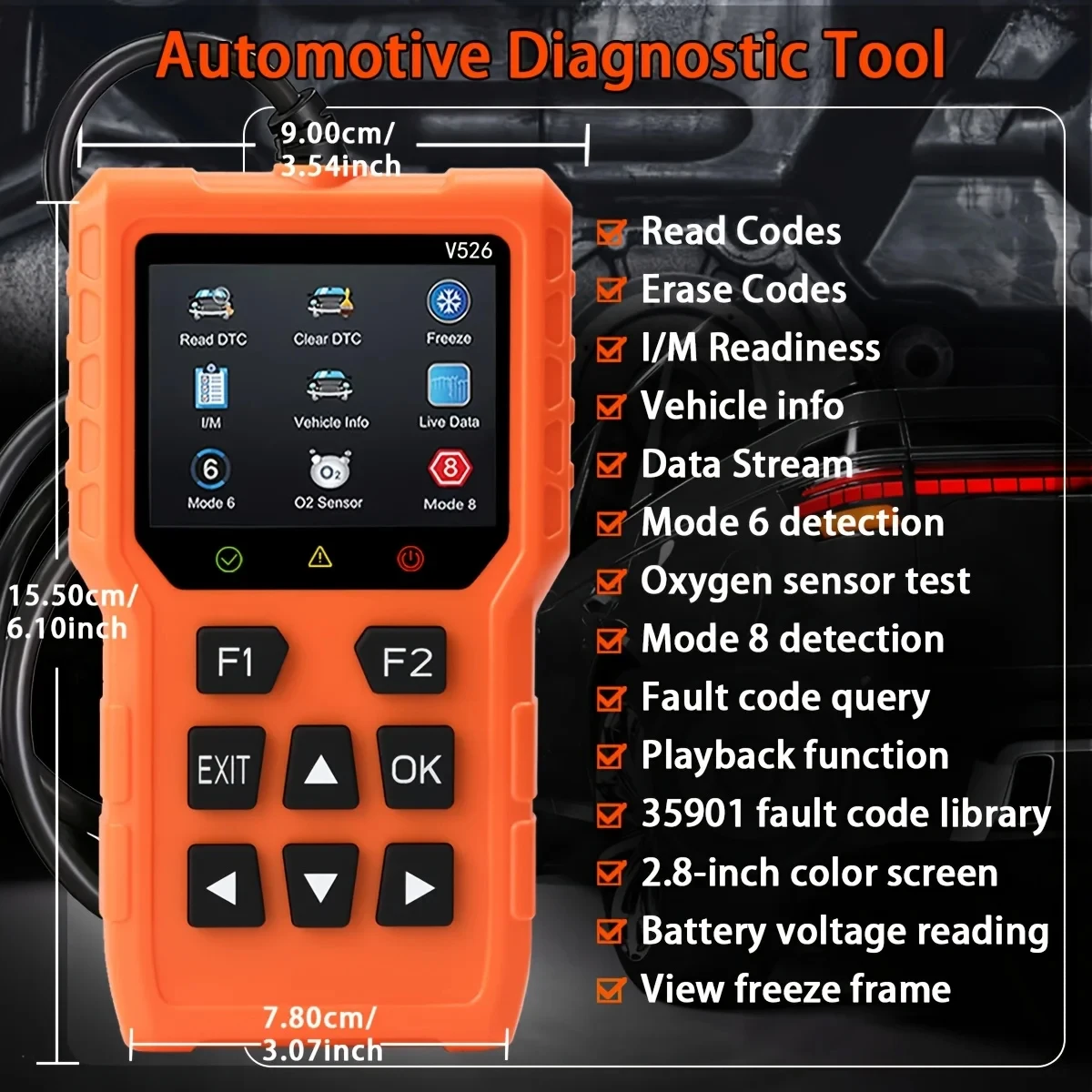 Factory Price New Arrival PCMOS GJZ0406 OBD2 Car Diagnostic Code Reader Scanner 2.8inch Color Screen Universal Fitment 5-18V - view 6