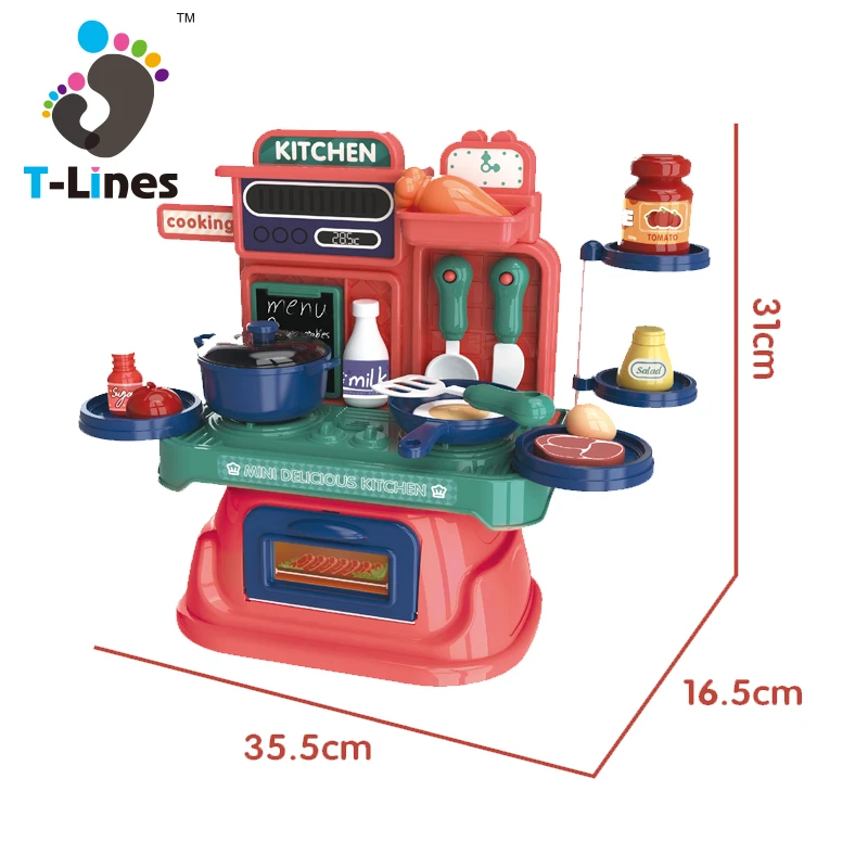 Лидер продаж, Amazon, мини-кухонные игрушки, игровой набор, ролевые игры, настоящие кулинарные игры, 27 шт. для детей