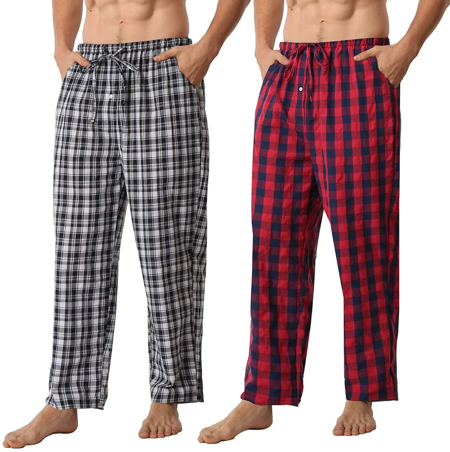 Mens Pyjamas Lounge Pants Cotton mix Bottoms Trousers Nightwear Pjs Sleepwear 