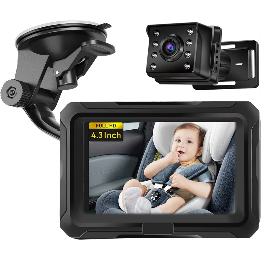 Factory 4.3inch Private Model HD 1080P Night Vision Wireless Mirror Baby Car Seat Mirror In-Car Video Baby Monitor Camera in Car