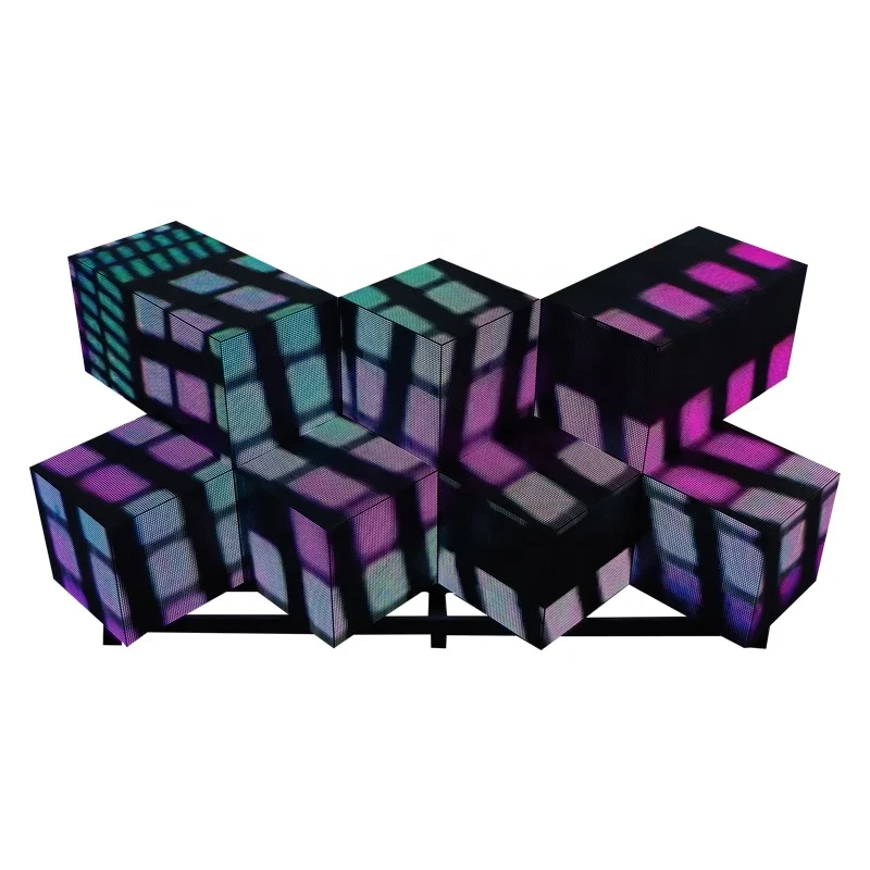 Stage Disco Video Wall Led Screen Display Dj Booth Console Competitive Price Good Quality 3D Cube Led Screen Dj Booth